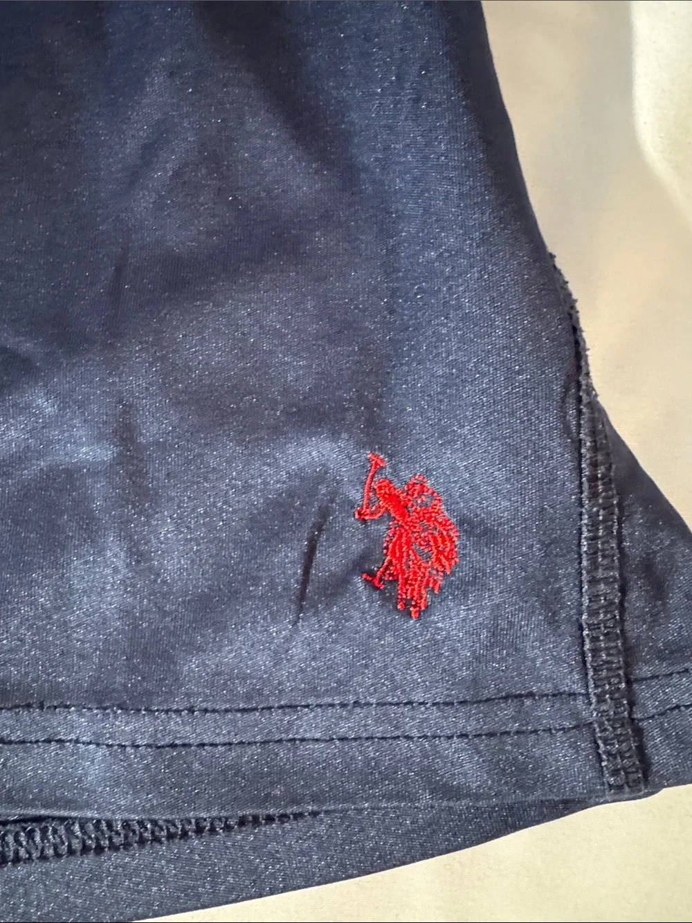 U.S. Polo Assn. Navy Blue Athletic Shorts with Red Logo